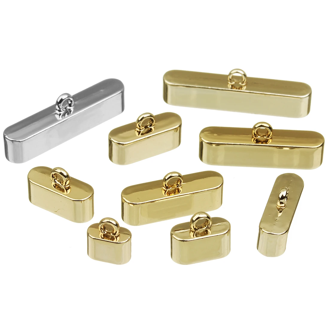 

10pcs/lot Alloy End Caps Crimp Buckle Metal Clasps Connectors End Caps Beads For DIY Jewelry Making Bracelet Necklace Accessorie