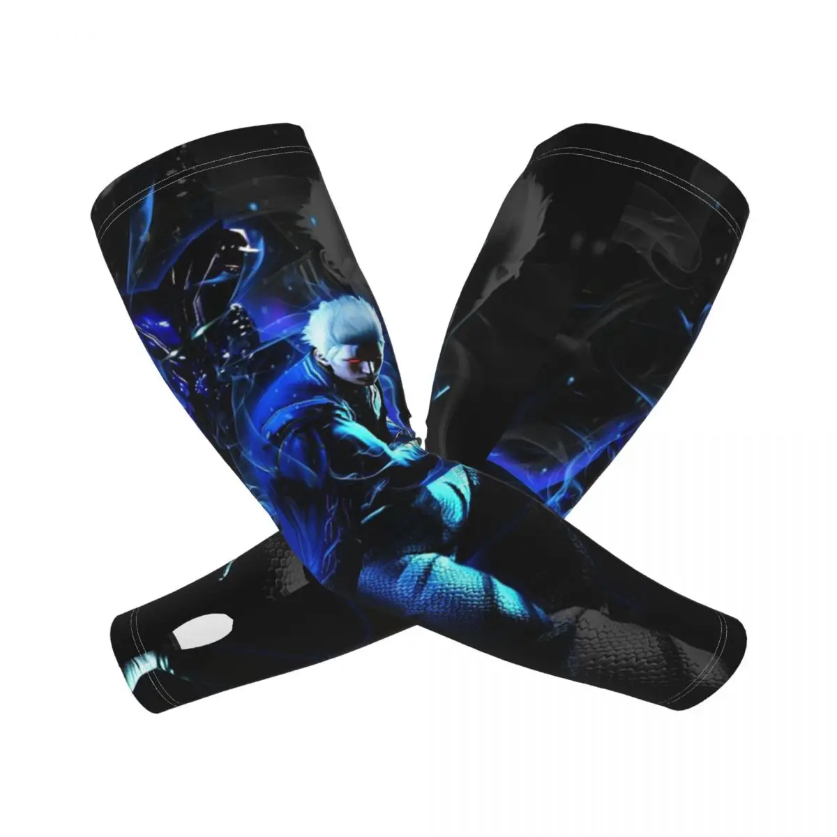 

Vergil From The Devil May Cry Seri Открытые нарукавники Защитный чехол от солнца и ультрафиолета Летние ледяные шелковые велосипедные татуировки на рукавах