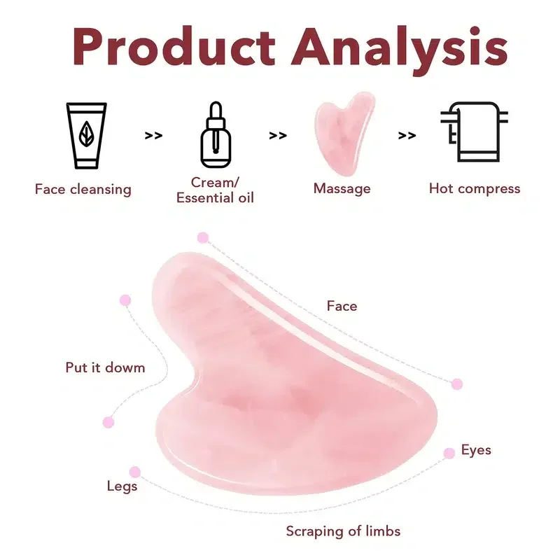 

Natural Stone Heart-Shaped Scraping Board for Facial Beauty and Universal Massage Tool for the Whole Body Scraping SPA Therapy