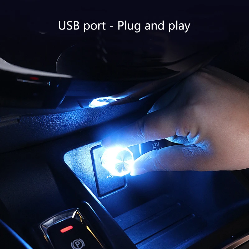 New type of car USB ambient light, plug-and-play LED ambient decorative light without charging