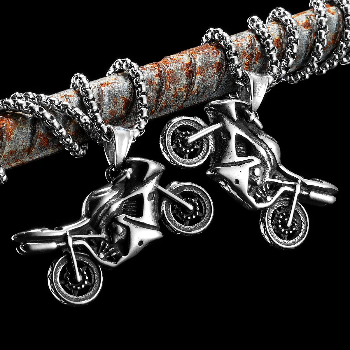 Racing Motorcycle Rider Stainless Steel Men Necklaces Pendant Chain Punk Biker New In For Women Fashion Jewelry Gifts Wholesale
