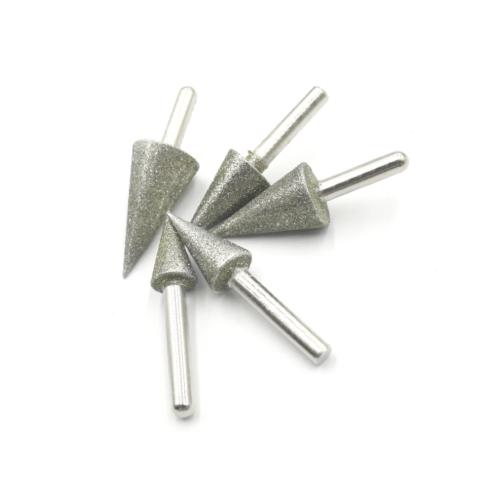 30 tiges d'angle 6mm 80 #, Point de meulage en diamant, Jade, fraise de meulage en diamant, Point de meulage pour le travail du métal de la pierre