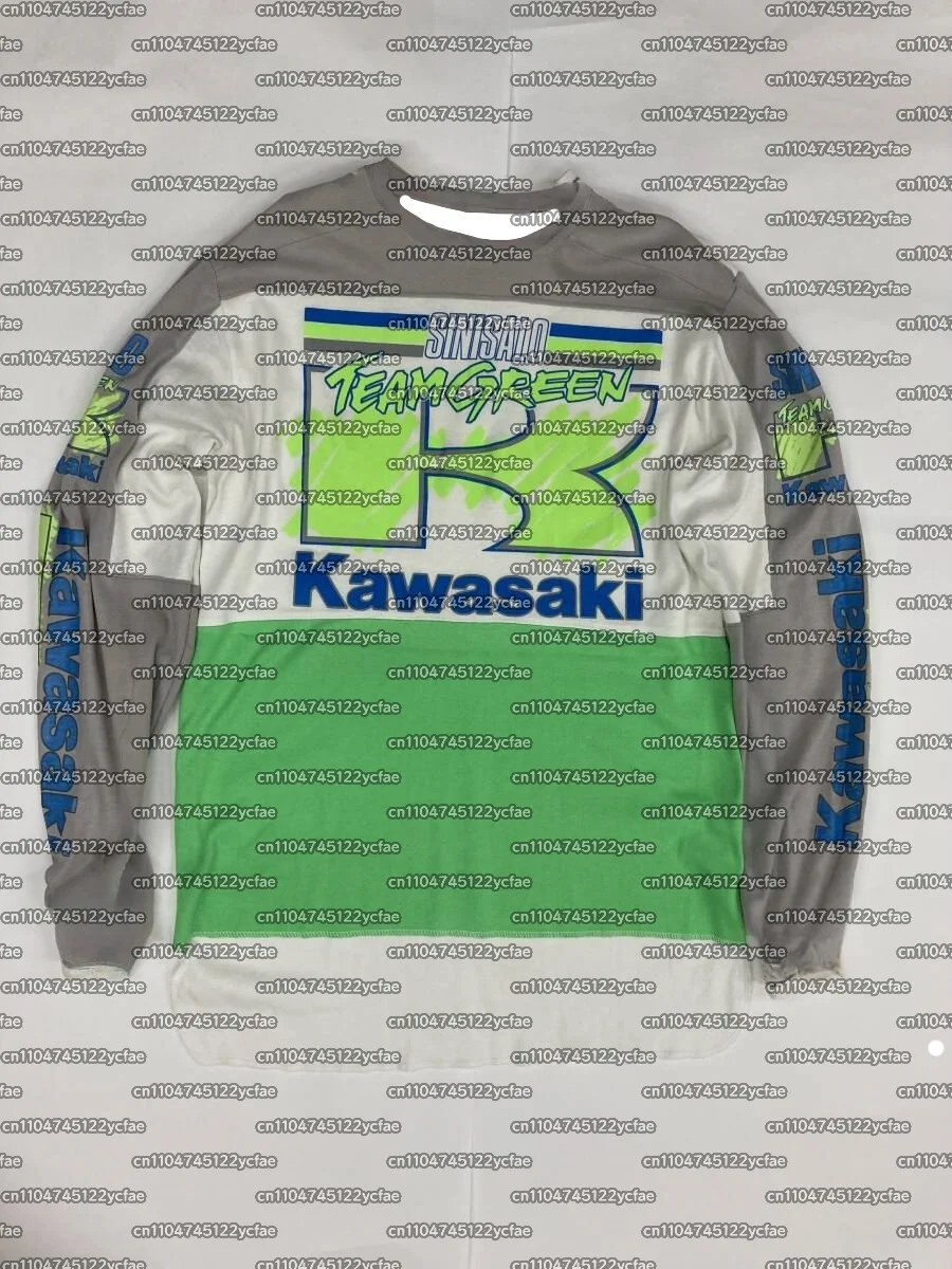 كاواساكي دراجة نارية سباق فريق الرجال تي شيرت طويل الأكمام ربيع الخريف النساء تي شيرت 2025 جديد ملابس الأطفال الرياضية بلايز #1