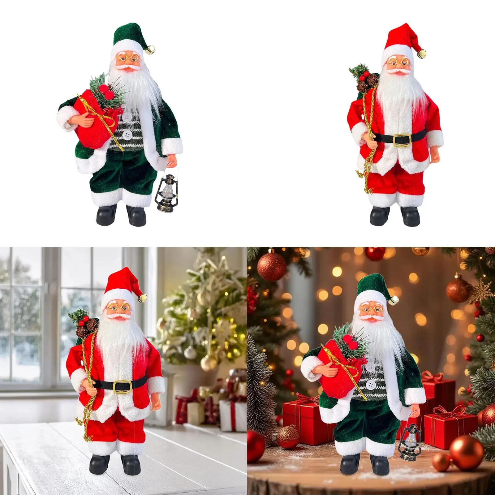دمية سانتا كلوز لديكور الطاولة مقاس 13 بوصة لعطلة المنزل الداخلي والخارجي