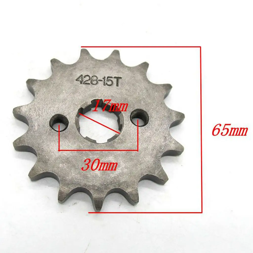 Heavy Duty 428 15T Front Chain Sprocket Pit Bike Chain Adjuster for 110cc 125cc Dirt Bike