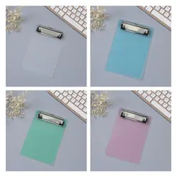 Portable Mini A6 File Folder Thick Durable Writing Clipboard With Low Profile Gold Clip Simple Paper Organizer