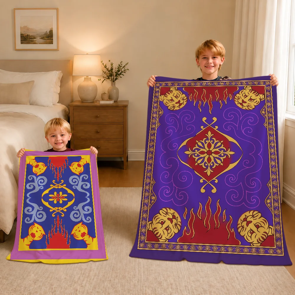 Retro Fashion Magical Flying Carpet Fun Warm Soft Plush Blanket For Sofa Living Room Nap Home Bedroom Gift Flannel Pet Hogar