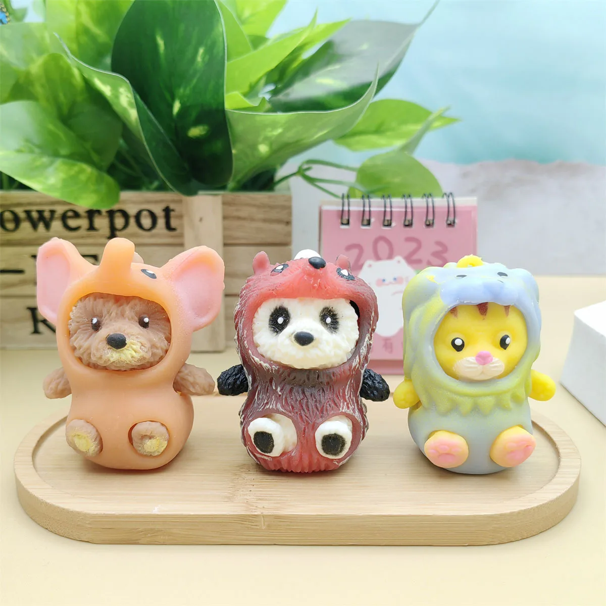 Creative Animal Dress Up Cosplay Stress Relief Squeeze Toys Kawaii Soft Animal Antistress Ball Squishy Toy Keychain Bag Decor