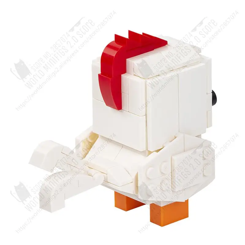 MOC1035 DIY Little Chicken Brickheadzed Buiding Blocks Creativity Cartoon Animals Model Decoration Assemble Bricks Toys For Kids