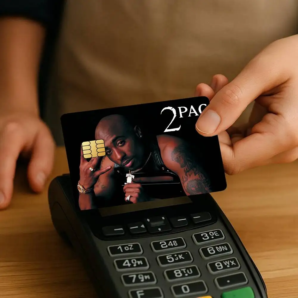 Singer Tupac Shakur Credit Card Stickers Skin For Bank Bus Metro 4PCS Cover Film Gift