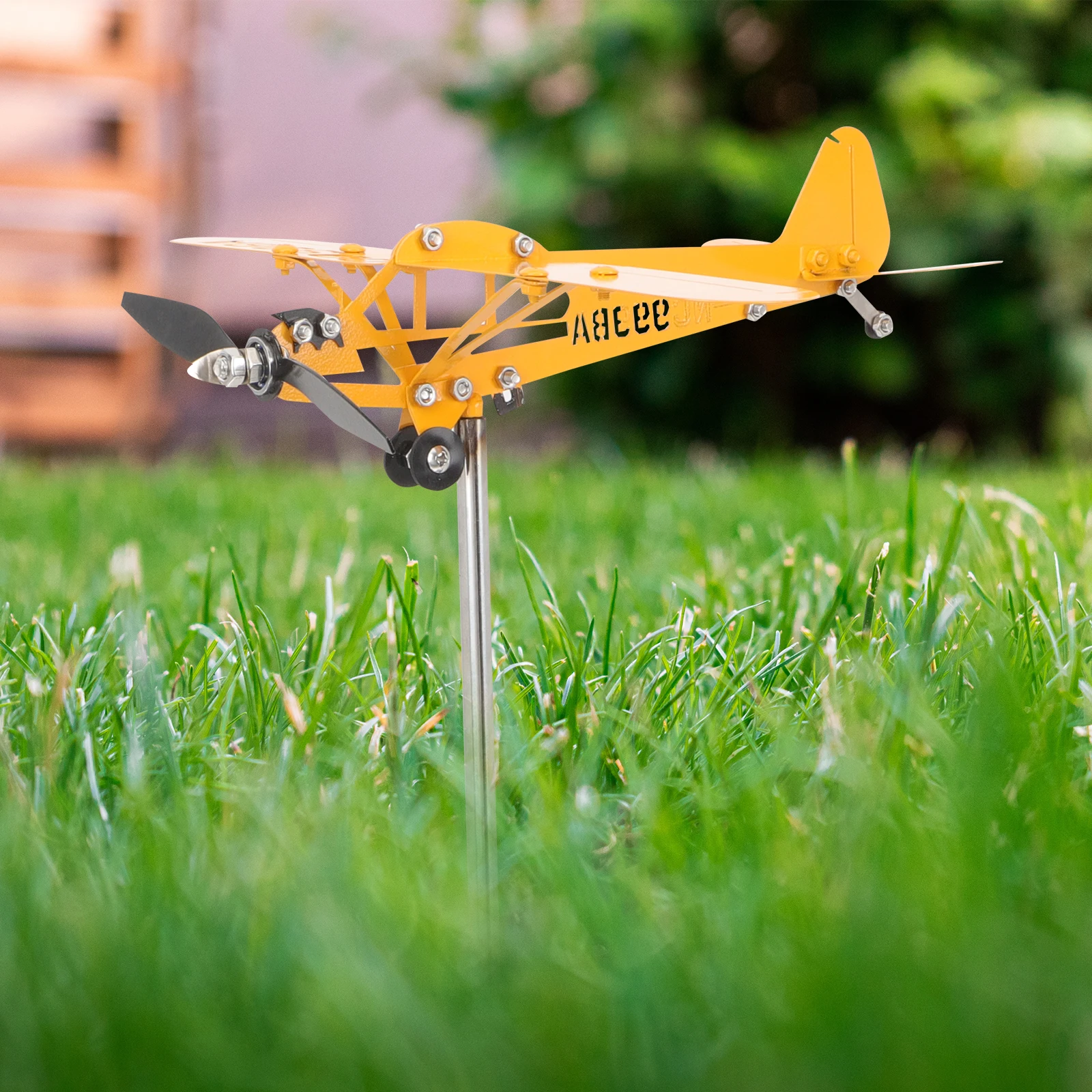 

Iron Airplane Windmill Durable Metal Spinners Outdoor Garden Lawn Decor Patios Turbine Sculpture Environmental Friendly Wind