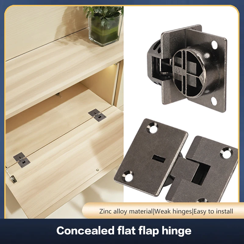 

SSOUIM 90 Degree Down-Turn Door Concealed Hinge Square Double Cup Opening Flat Hinge Table Top Flap Hinge Small Hinge