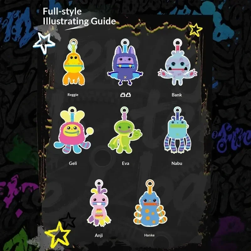 Chaveiro emissor de som caixa cega oficial Nomster brinquedo da moda boneca pingente decoração presente de Natal