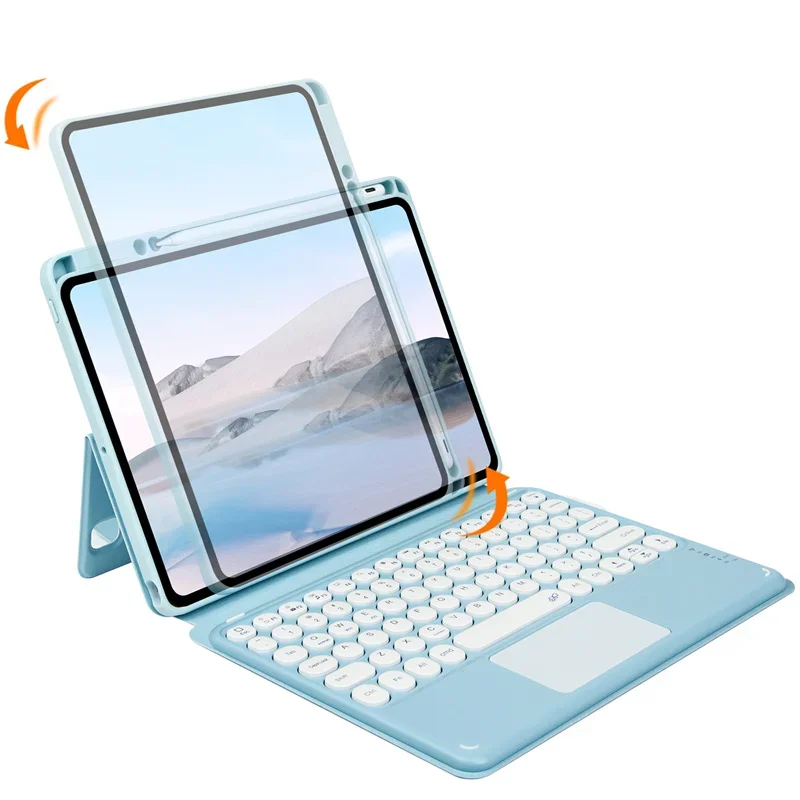 Funda para iPad Mini 6, Funda con portalápices, Funda para teclado y ratón para iPad Mini6, Teclado con panel táctil ruso, coreano y español de 8,3 pulgadas