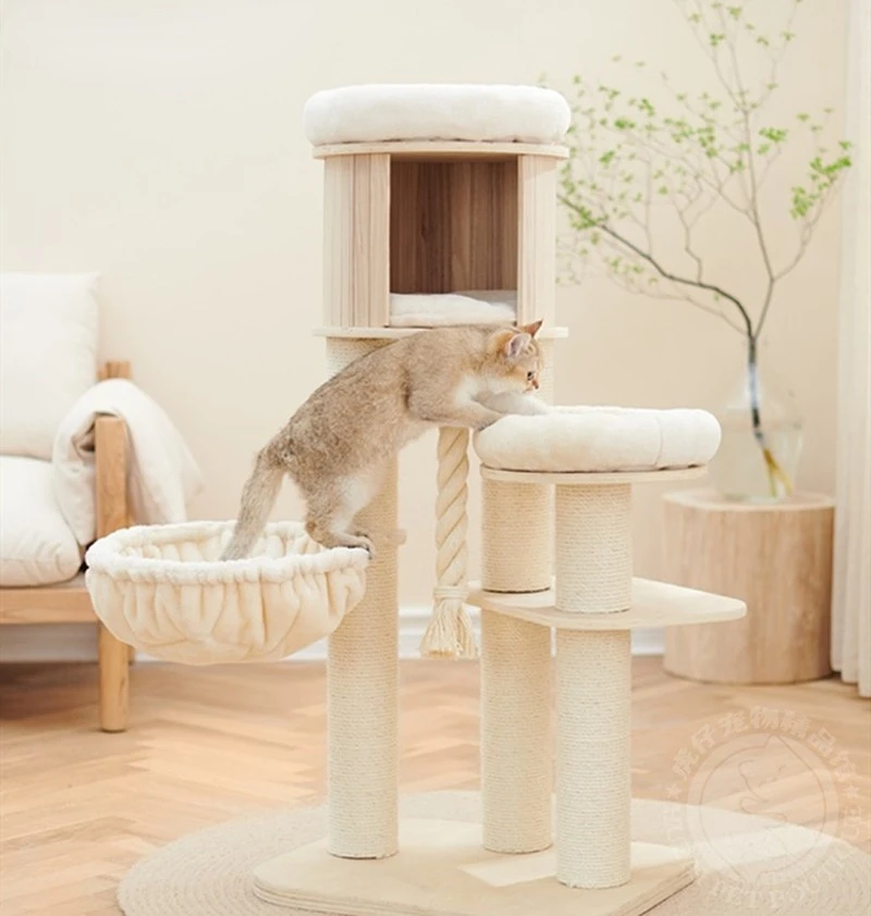 

Cat climbing frame, cat nest, cat tree, integrated cat rack, solid wood cat villa, multi-functional multi-storey cat diving