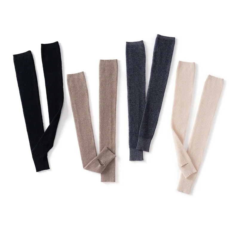 Unisex 100% Cashmere Seamless Leg Warmers Knee-High Socks 65cm Long for Autumn And Winter Seamless Design