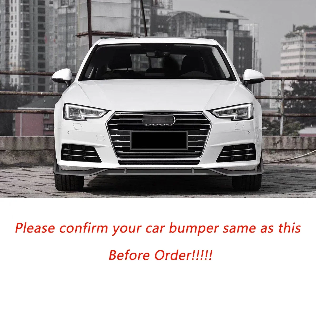 For Audi A4 B9 Sedan 2017 2018 Front Bumper Lip Spoiler Side Splitter Diffuser Guard Body Kit Car Accessories Glossy Black