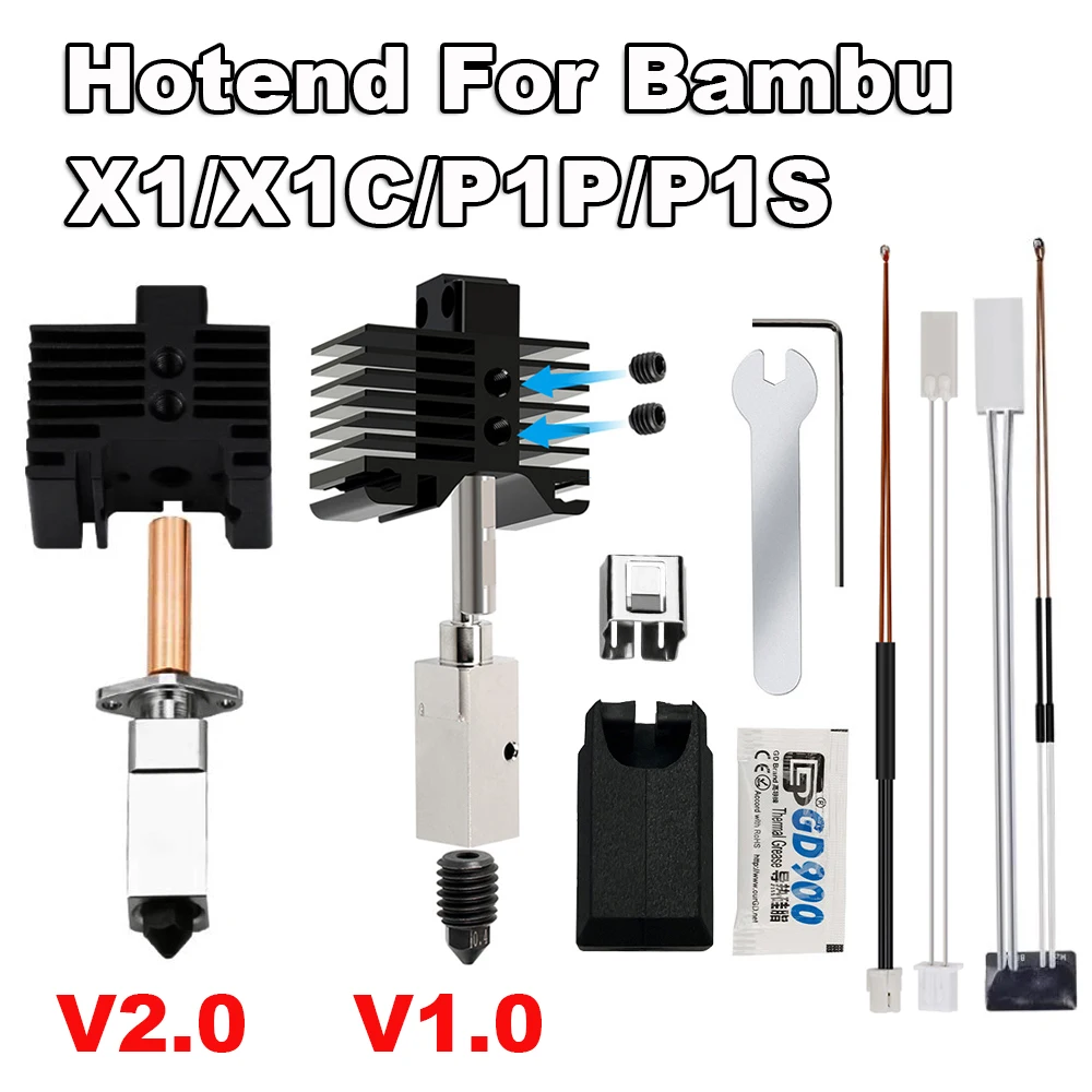 

Upgraded 3D Printer Hotend For Bambu Lab X1 X1-Carbon Combo P1P P1S Print Head J-head Bambu Lab 3D Printing Bimetal Heatbreak
