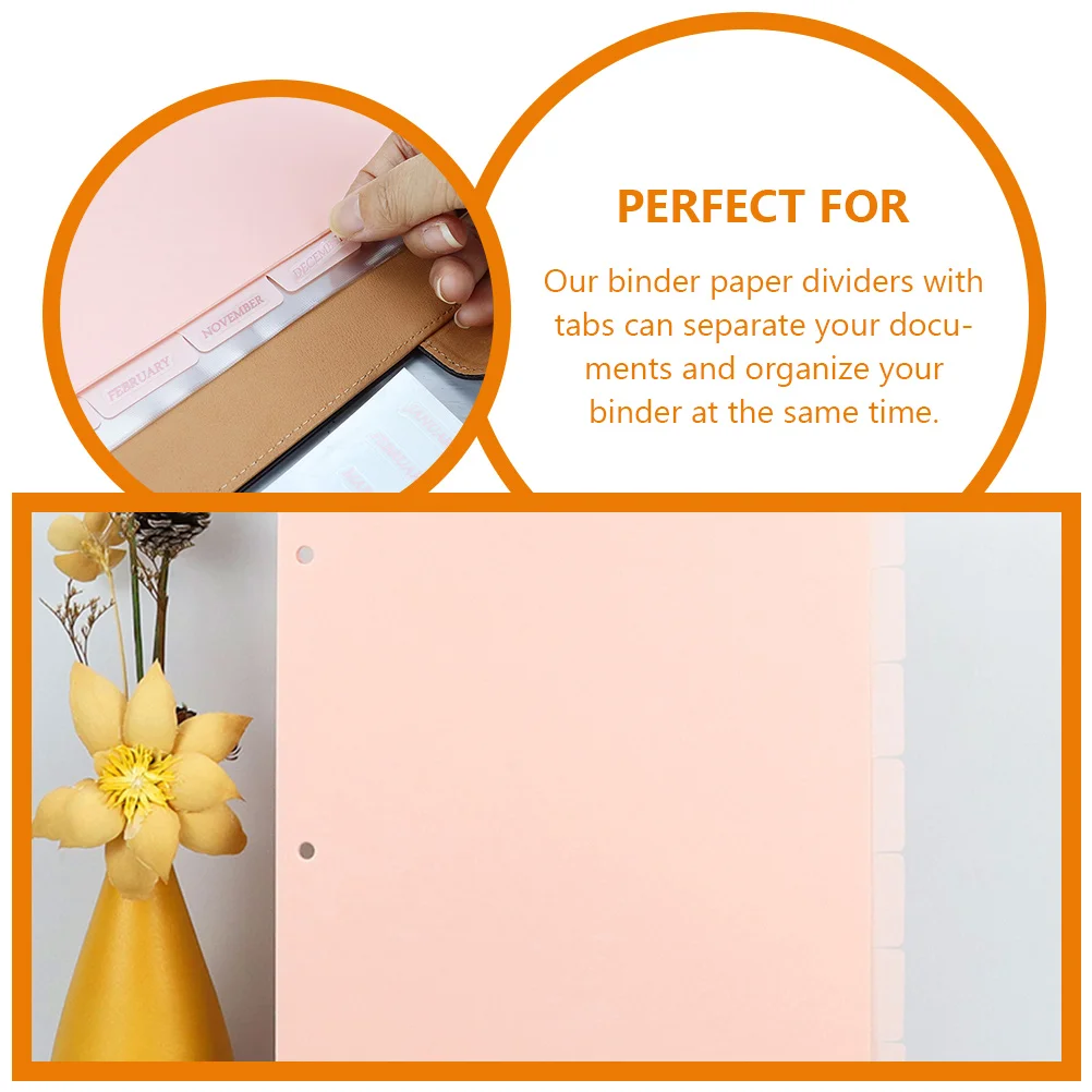 5 Tab Dividers for 3 Ring Binder Handbook Separator Mini Notebooks Bulk Tabs Binders Label Pastel