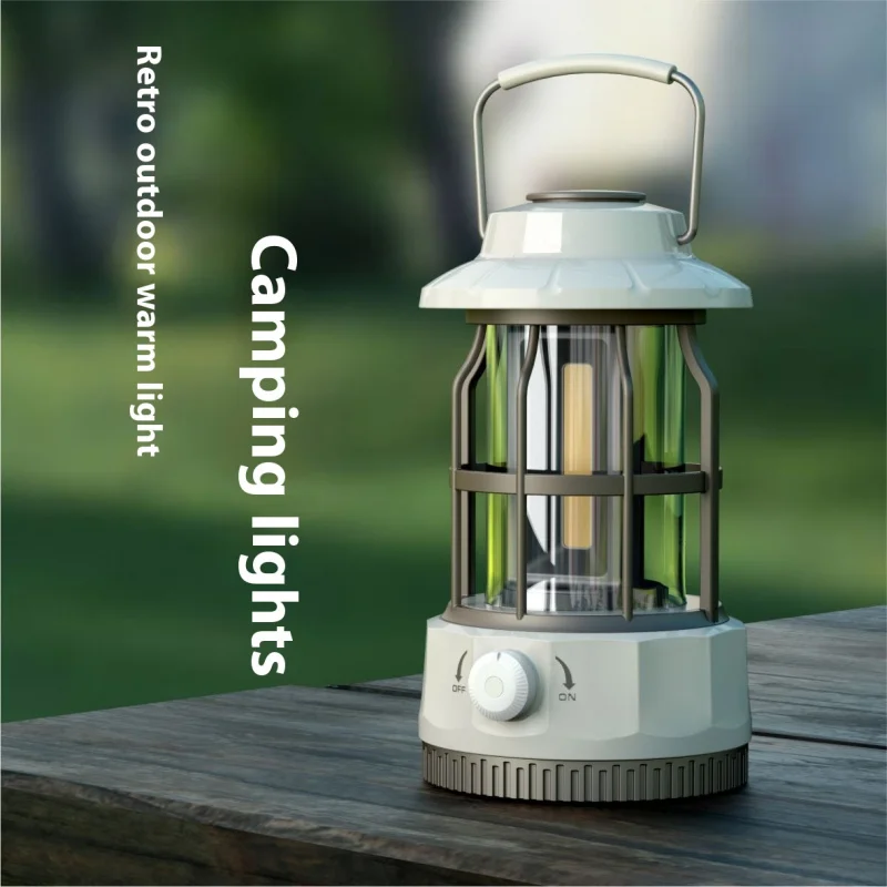 새로운 캠핑 랜턴 야외 캠핑 라이트 텐트 라이트 휴대용 랜턴 선물 닝보 레트로 충전식 캠프 라이트