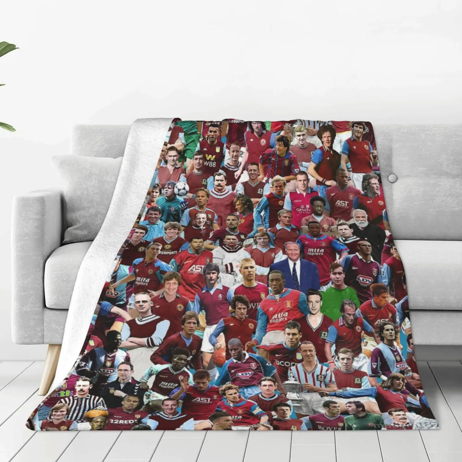 Aston Villa Football Club Legends Prints Posters Squad Team Keep Warm Fluffy Soft Blankets Uni For Bed Bedspreads For Double Bed