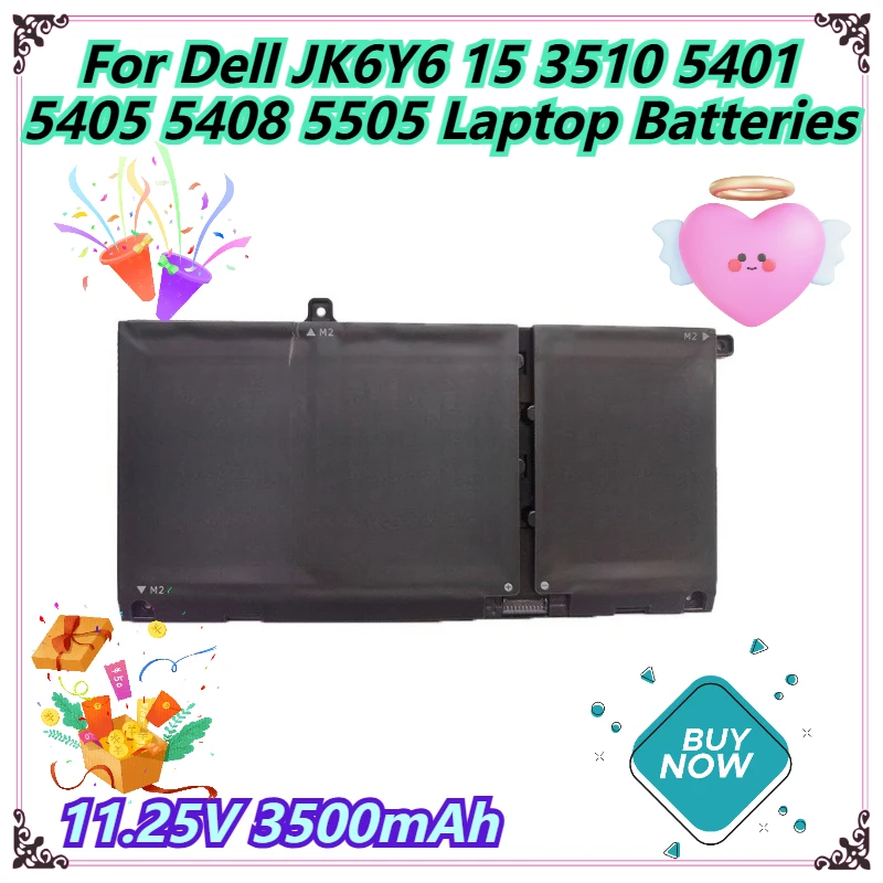 

11,25 В 3500 мАч для Dell JK6Y6 15 3510 5401 5405 5408 5505 аккумуляторы для ноутбуков