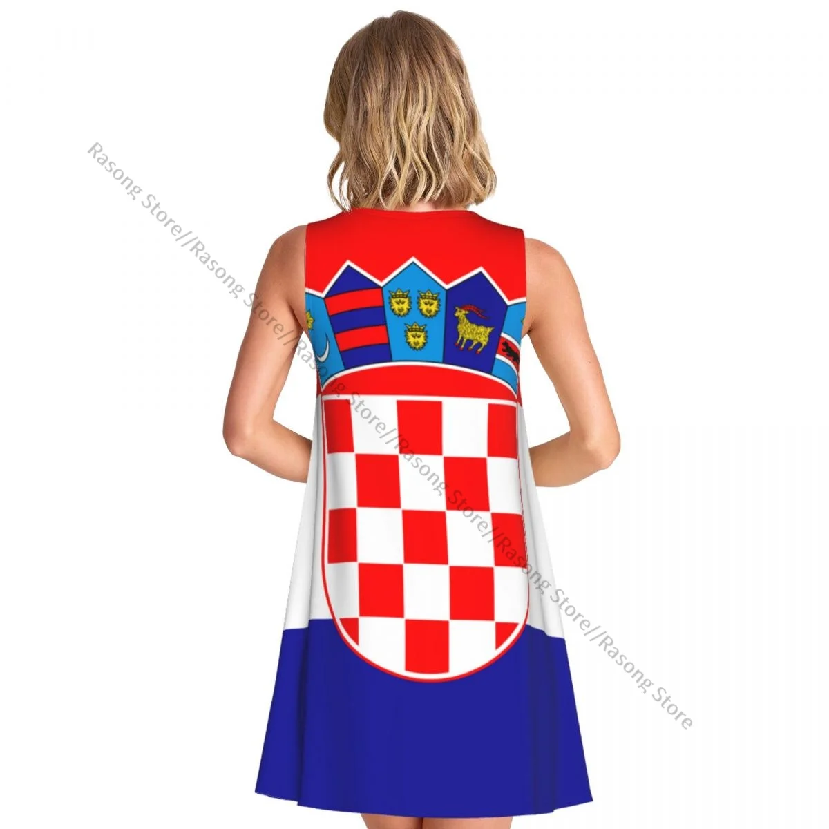 Sukienka damska z chorwacką flagą narodową Letnia koszulka na co dzień Plażowa sukienka na ramiączkach