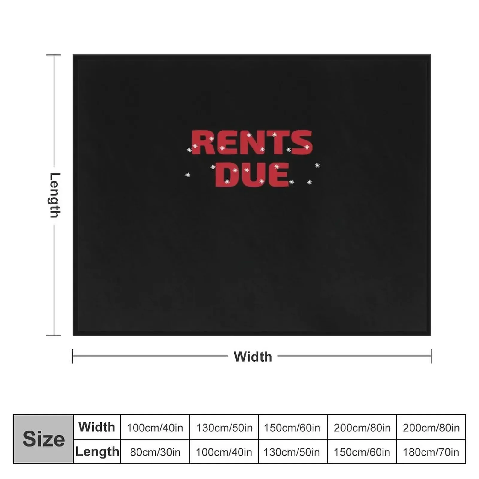 Rent is Due Landlord Tenant Land Owner Property Management Real Estate Agent Realty Realtor Manger Birthday Funny Throw Blanket