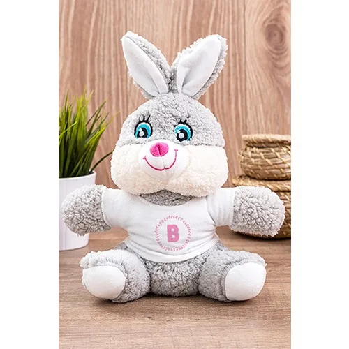 Letter B Pink Framed Plush Rabbit The plush toy is 25 cm long. The T-shirt on it is printed by sublimation printing method.