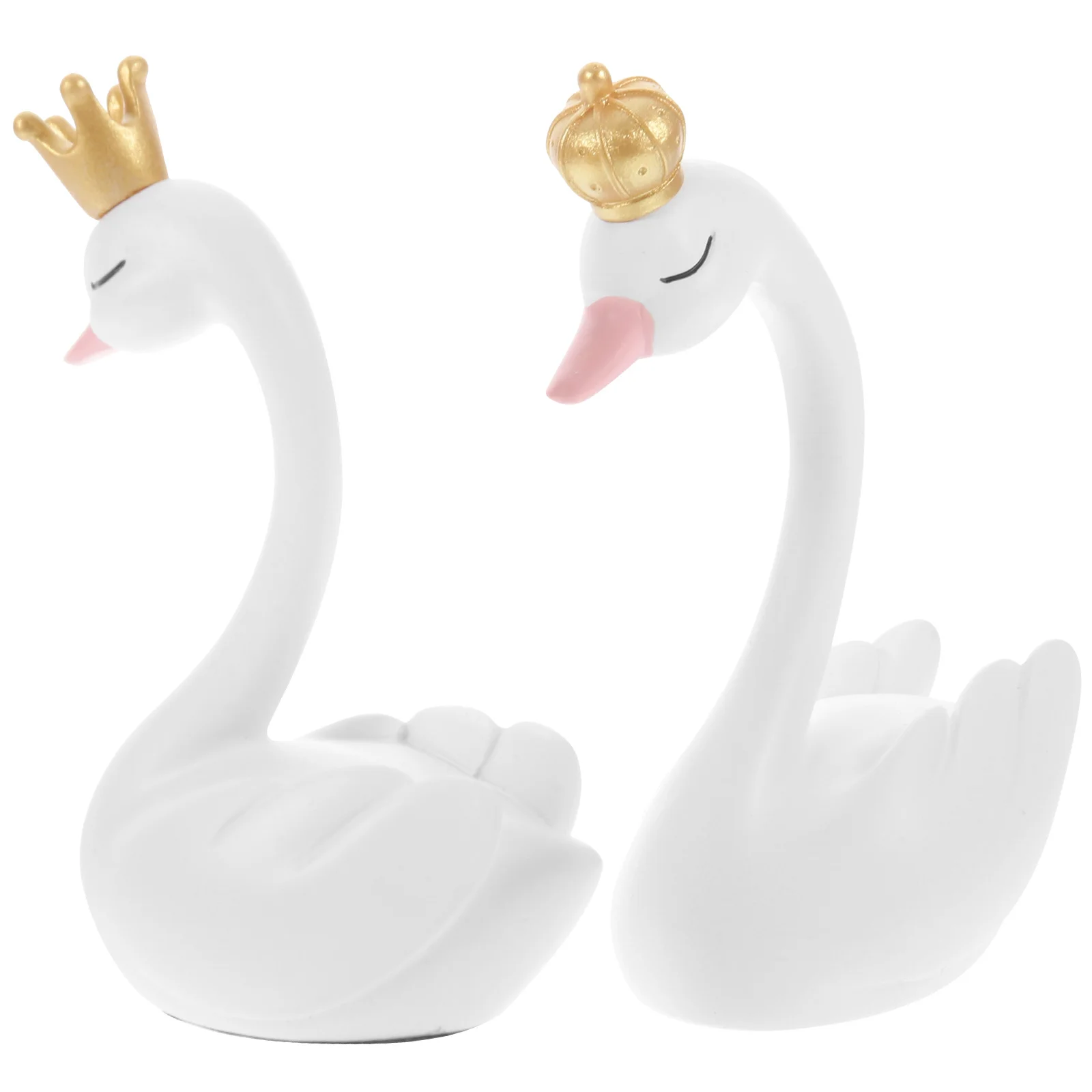 

1 set Desktop Swan Resin Set Compact Home Office Decor Wedding Party Gift Swan Statue For Bedroom Tabletop Decoration