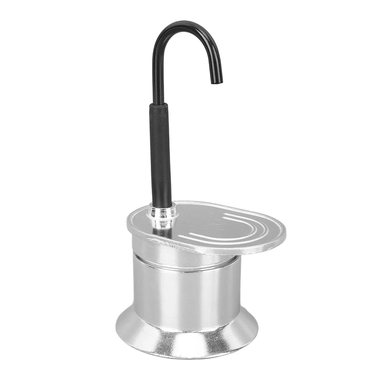 50ML Single Tube Moka Pot Aluminum Alloy Silver, Spout Stovetop Italian Coffee Maker, Enjoy Delicious Coffee in No Time