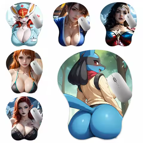 3D Mouse Pad Oppai Mousepad Wonder W / Rosie Glade / Nami / Lucari / Kasumi Breast Gaming Wrist Rest Boobpad