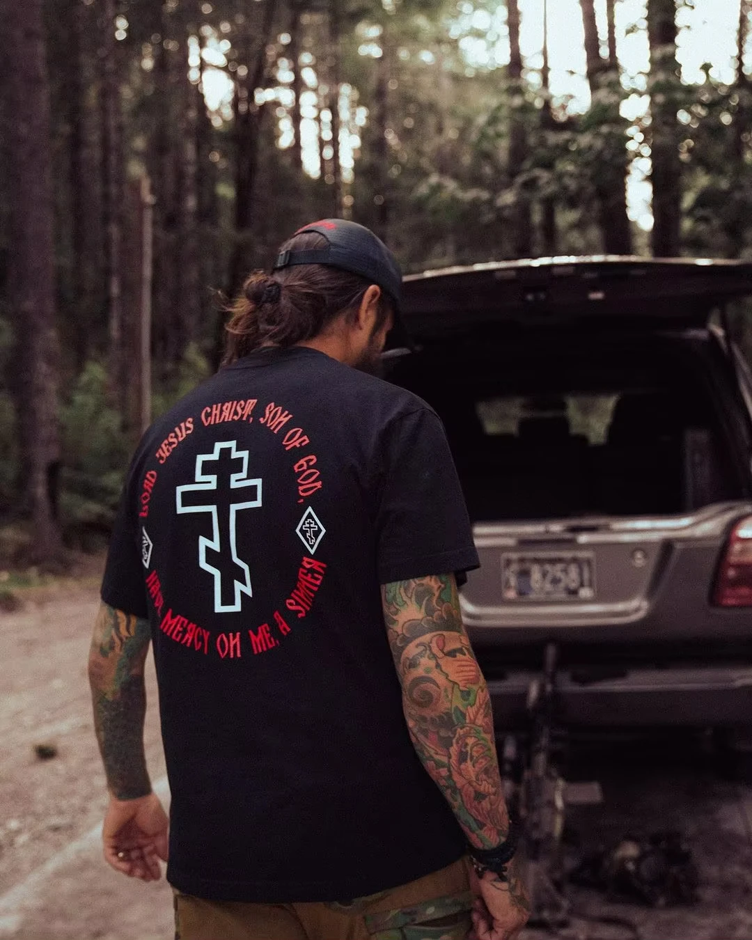 2026 Summer New Orthodox Cross Jesus Prayer T-shirt - Short-sleeved Casual O-neck Shirt