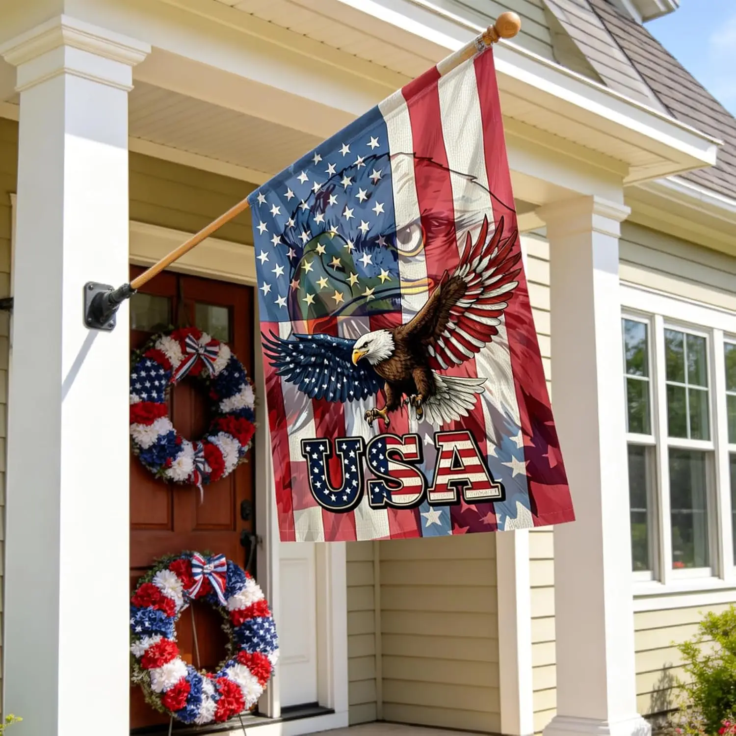 Memorial Day House Flag - Eagle Outdoor Flags Double Sided Printing, 4th of July 250 Anniversary Yard Decoration Decorative  MMZ