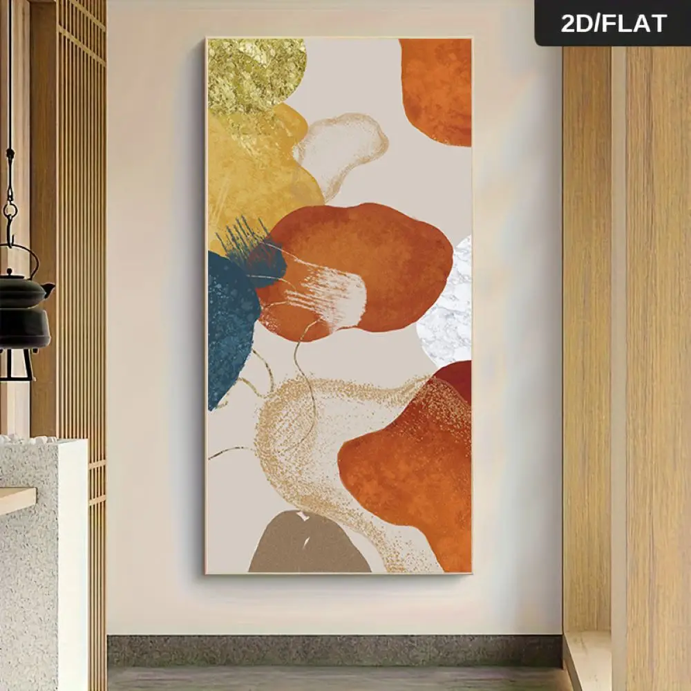 1 modern abstract art canvas painting Nordic style geometric color block living room decoration painting light luxury gold foil