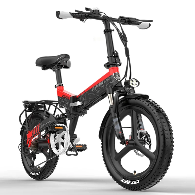LANKELEISI G650 20 Inches Foldable Electric Bike Folding Bicycle Mountain Ebike City Road Bike