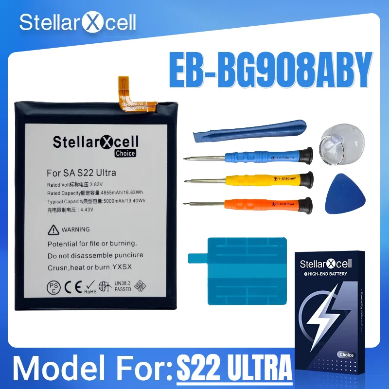 

Аккумулятор StellarXcell-Choice для SamsungS20 Plus Ultra S21 5G S23 S24 S23 FE, замена аккумулятора премиум-класса из чистого кобальта