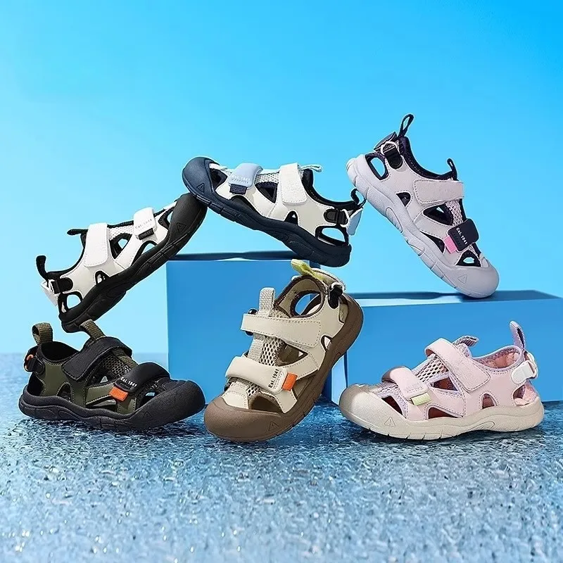 

Туфли 2026 Summer New Kids Sandals Comfort Non Slip Boys' Beach Shoes Simple Versatile Girls Sandals Сандалии Для Девочек
