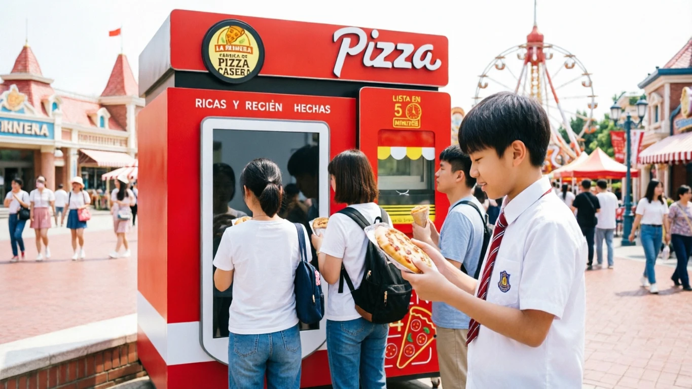 Smart Pizza Vending Kiosk Multi-language Interface Payment Cloud Remote Management Factory Canteen Fast Baking Pizza Equipment