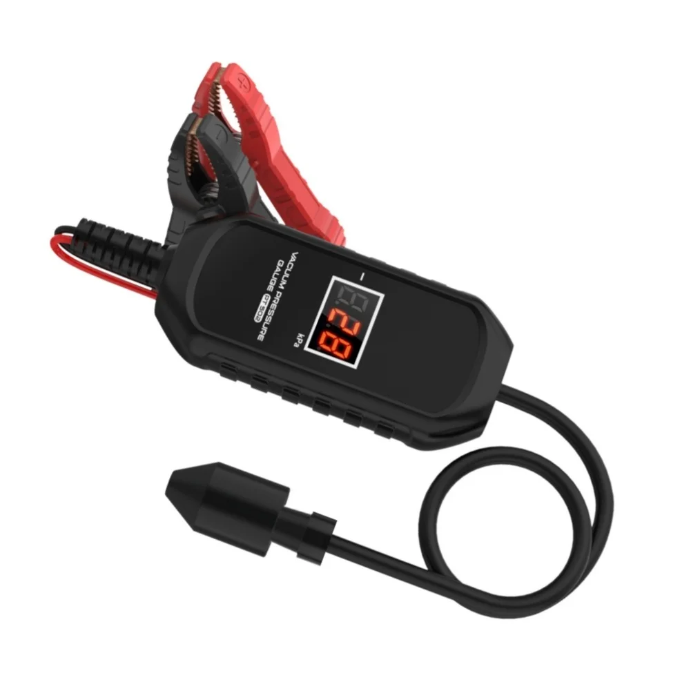 PT502 Automotive Vacuum Diagnostic Gauge with Direct 12V Power Supply and Automatic Calibration for Intake and Testing