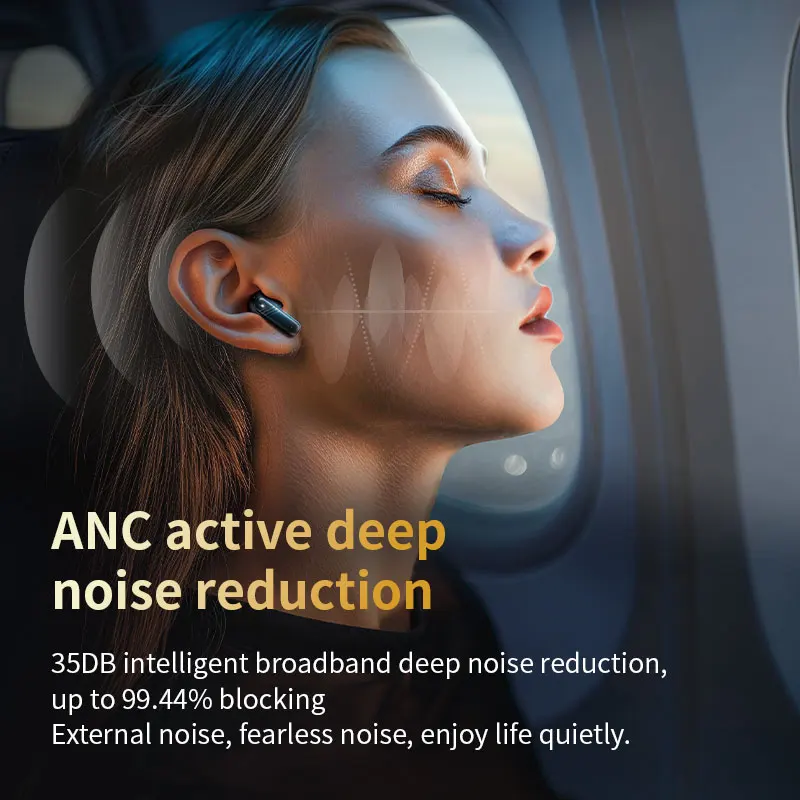 Auriculares inalámbricos con pantalla táctil a Color ANC-ENC reducción de ruido Bluetooth V5.4 auriculares deportivos con micrófono para Android iOS