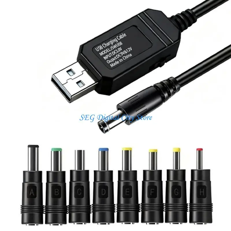 U75B Universal USB Power Enhancement Cable 5V to 9V 12V Boosting Cord Compatible Mobile Devices And Tablets