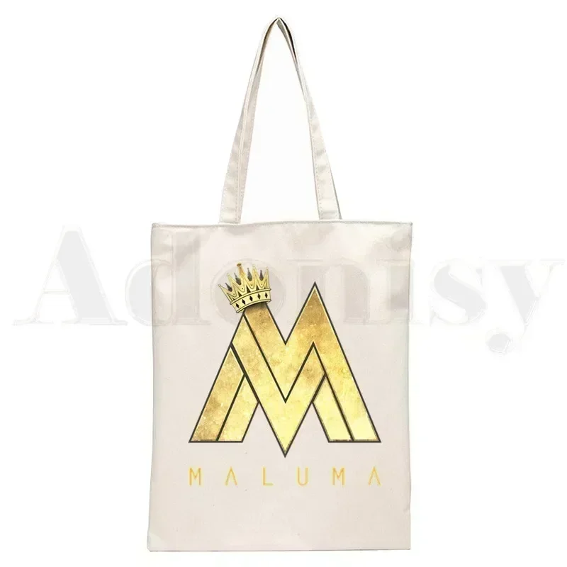 Maluma Hawai Print Canvas Shoulder Tote Bag for Women Reggaeton Singer Handbags Eco Reusable Shopping Bag Fashion Ulzzang Bags