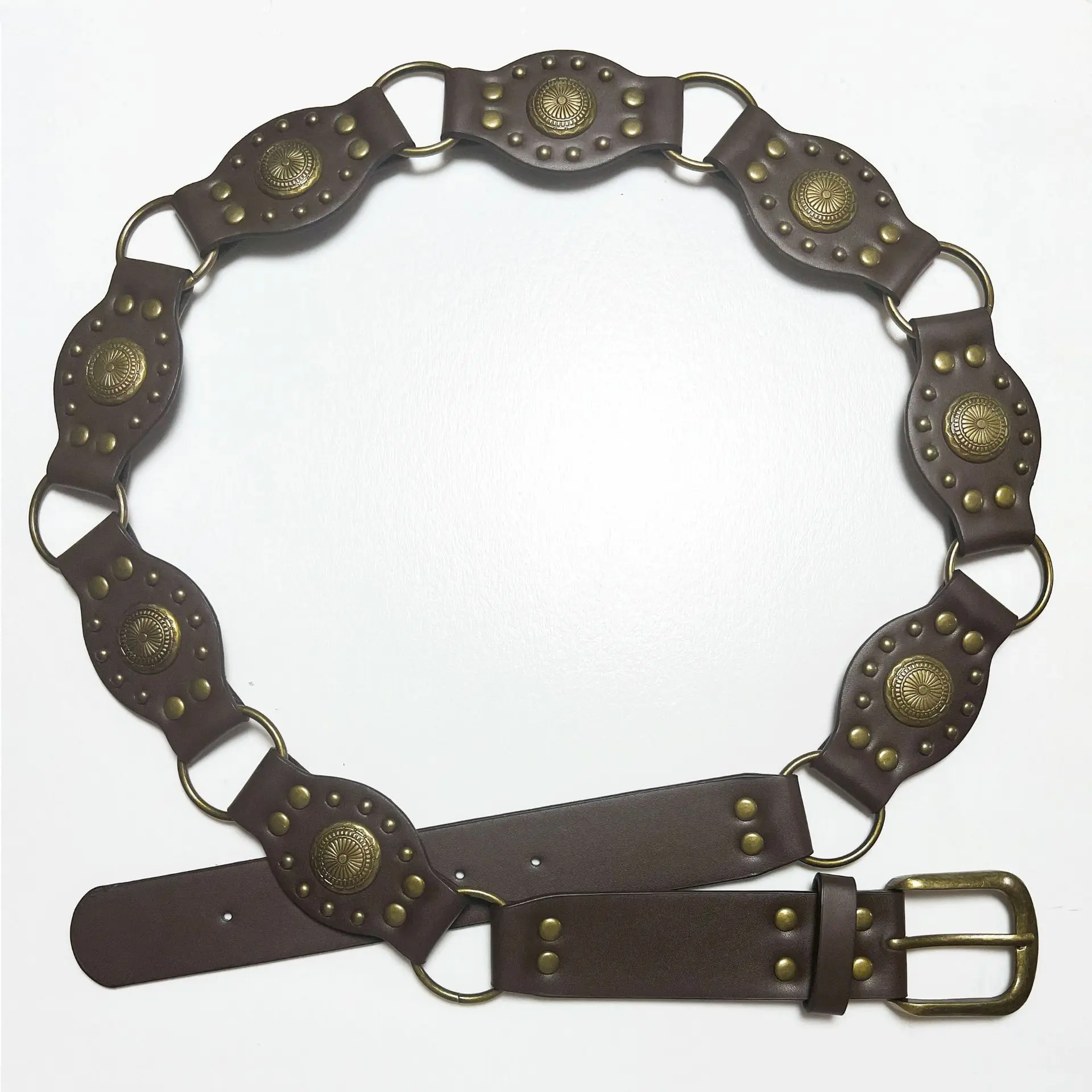 

Женский джинсовый ремень с заклепками в стиле ретро, блестящие ремни в стиле панк-рок для девочек