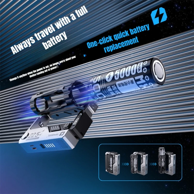 Newest 20000mA Portable Power Bank Removable Battery Charger Cases Fast Charging Clip 21700 Batteries for IPhone Samsung Xiaomi