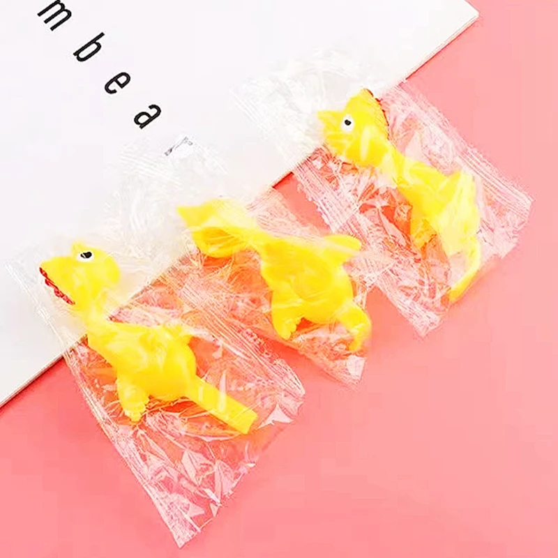 10PC Mini Yellow Sticky Finger Catapult Chicken Shooting Toy Boys Girls Gifts Children\'s Day Birthday Party Gifts Pinata Filling