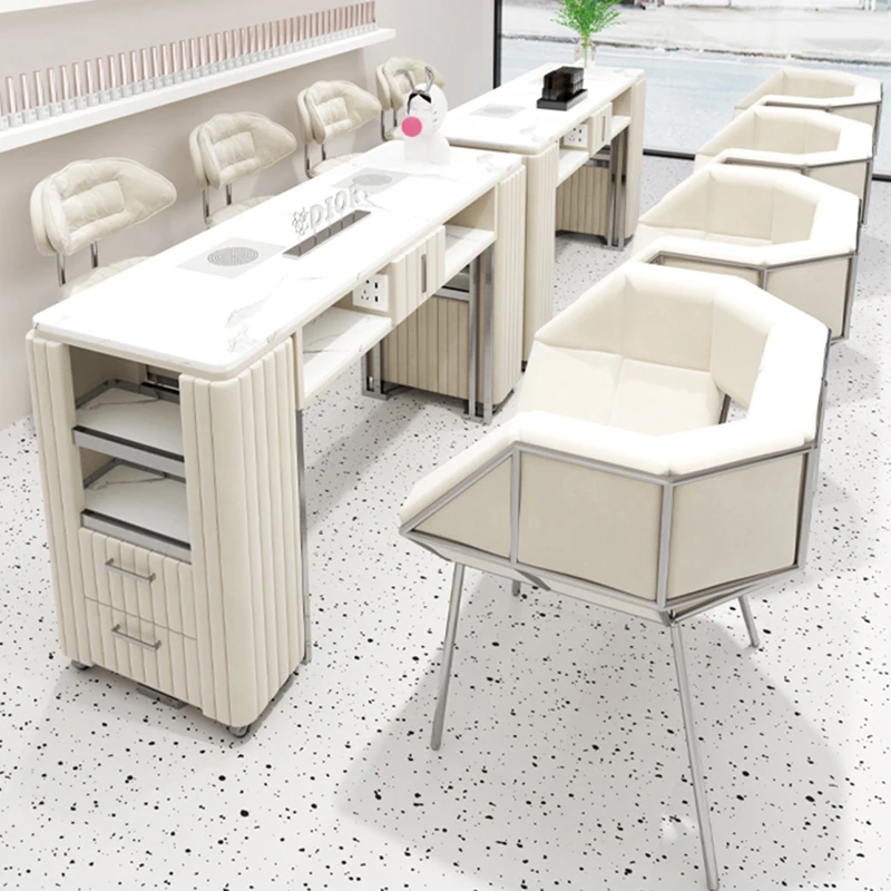 Japanese Marble Nail Desk Table Salon Furniture Beauty Salon Manicure Nails Professional Equipment Manicure Moveis Furniture