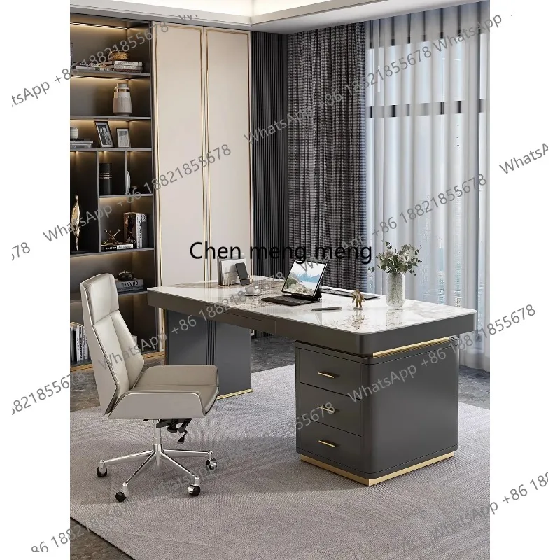Stone Plate Desk Home Study Desk Light Luxury Modern Designer Advanced Sense Computer Desk