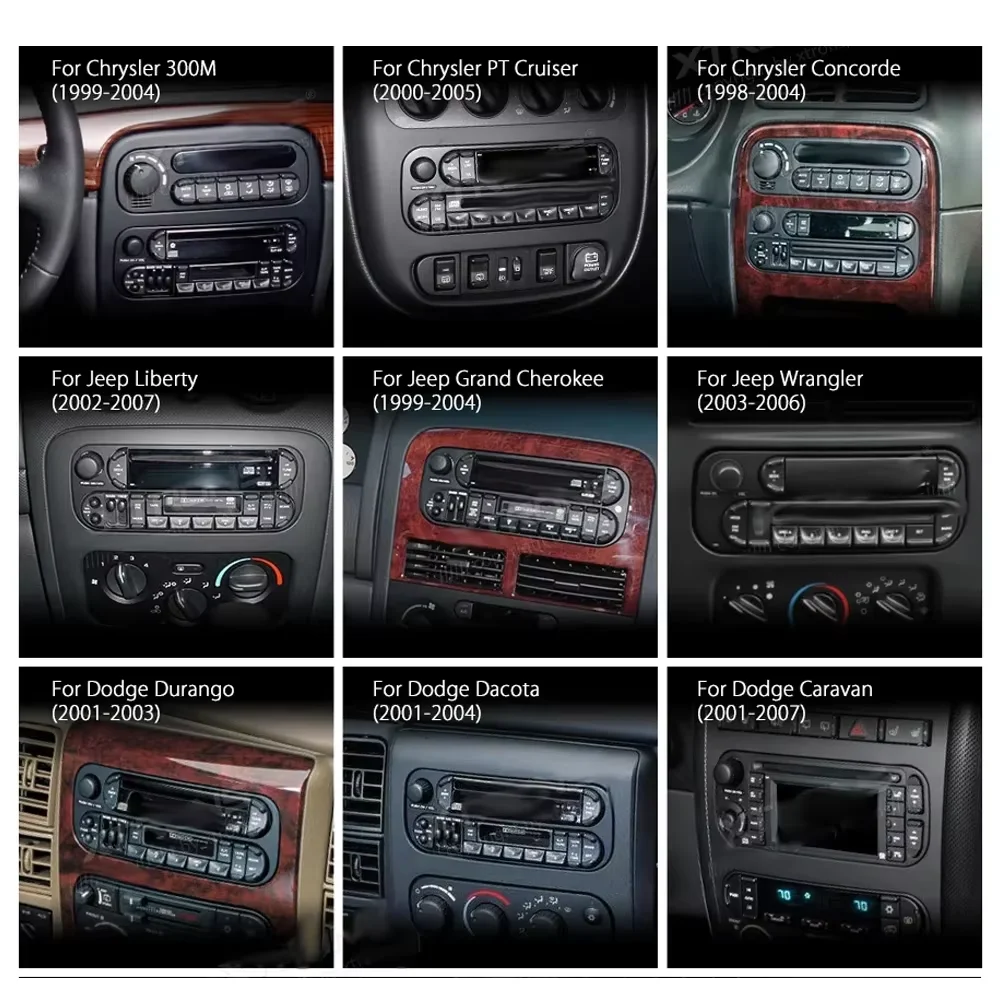 Carplay Android 14 8G+128G Car Player Multimedia Car Radio GPS WIFI For JEEP Grand Cherokee Liberty Wrangler Chrysler 2002-2006