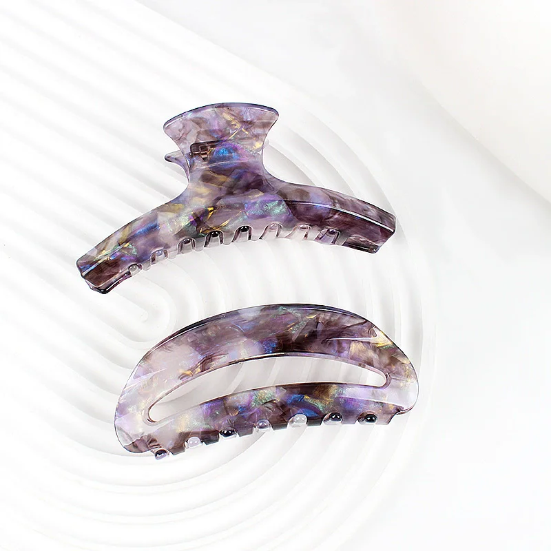 

2025 Large Size High Quality Purple Hairclip Shark Hair Claw Acetate French Hair Accessories